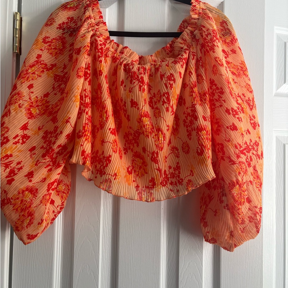 Harlow Red and Orange Floral Blouse